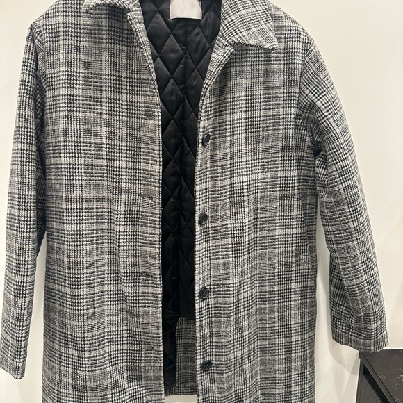 Oak+Fort Black Plaid lined coat in double extra small - Picture 4 of 5